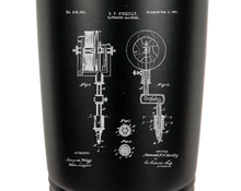 Charger l&#39;image dans la galerie, 1891 Tattooing machine Patent drawing - tattoo  - engraved Tumbler - insulated stainless steel travel mug
