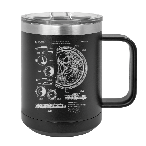 Mechanical Movement Watch - Automatic winding - MUG - engraved Insulated Stainless steel