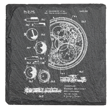 Mechanical Movement Watch - Automatic winding - Laser engraved fine Slate Coaster