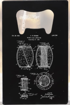 Whiskey Barrel Distillery patent - Bottle Opener - Metal