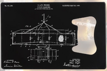 Load image into Gallery viewer, Wright Brothers Plane patent drawing - Credit card Bottle Opener - Metal
