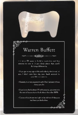 Warren Buffet Quote - Inspirational - Bottle Opener - Metal