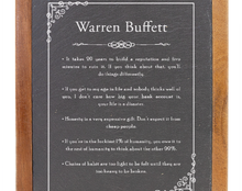 Load image into Gallery viewer, Warren Buffett Quote - engraved Slate &amp; Wood Cutting board
