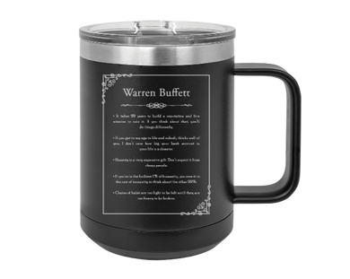 Warren Buffet Quote - MUG - engraved Insulated Stainless steel