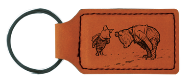 Winnie the Pooh and Piglet PD - Engraved leather keychain with giftbox