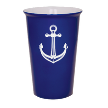 Load image into Gallery viewer, Anchor - nautical - Blue Ceramic tumbler travel mug
