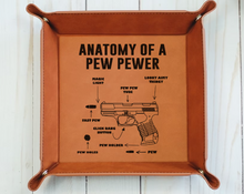 Charger l&#39;image dans la galerie, ANATOMY OF A PEW - 6&quot; x 6&quot;  leather office valet Tray
