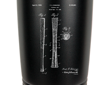 Charger l&#39;image dans la galerie, Baseball Bat Patent drawing - engraved Tumbler - insulated stainless steel travel mug
