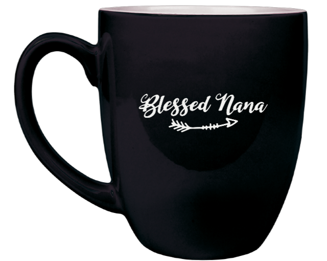 Blessed NANA - Engraved Black Ceramic Coffee Mug