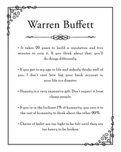 Charger l&#39;image dans la galerie, Warren Buffet Quote - Inspirational - engraved leather beverage holder
