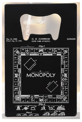 Monopoly patent drawing - Bottle Opener - Metal