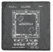 Charger l&#39;image dans la galerie, Monopoly patent drawing - Laser engraved fine Slate Coaster
