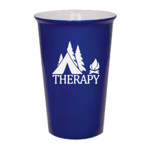 Load image into Gallery viewer, outdoor vacation camping THERAPY - Blue Ceramic tumbler travel mug
