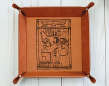 Cargar imagen en el visor de la galería, Egyptian Pharaoh - 6&quot; x 6&quot;  leather office valet Tray
