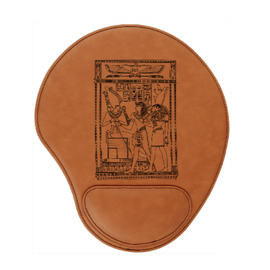 Egyptian pharaoh - engraved Leather Mouse Pad