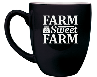 Farm Sweet Farm - Engraved Black Ceramic Coffee Mug