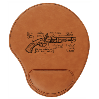 Flintlock Patent drawing - engraved Leather Mouse Pad