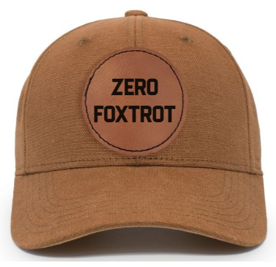 Zero Foxtrot - HEMP Engraved leather patch hat