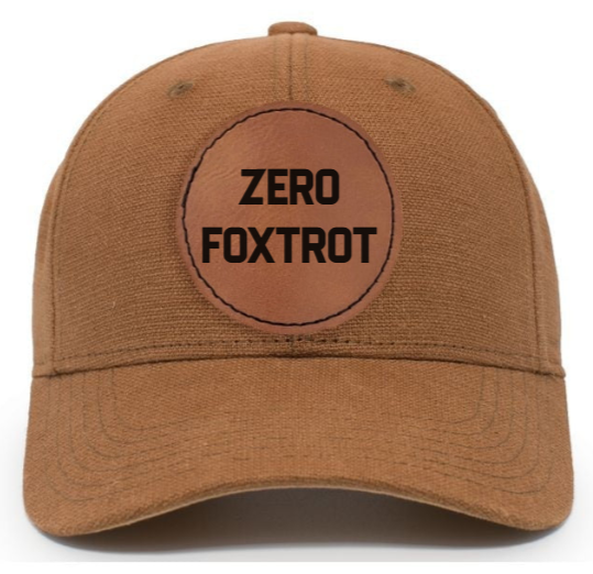 Zero Foxtrot - HEMP Engraved leather patch hat JTM VINTAGE