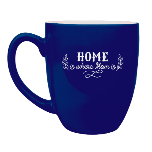 Home is where MOM is - Engraved Blue Ceramic Coffee Mug