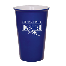 Load image into Gallery viewer, Feeling IDGAF Ish Today  - Blue Ceramic tumbler travel mug
