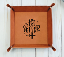 Cargar imagen en el visor de la galería, Jet Setter - Travel - 6&quot; x 6&quot;  leather office valet Tray
