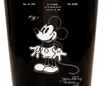 Cargar imagen en el visor de la galería, Mickey Mouse patent drawing - Black Ceramic tumbler travel mug
