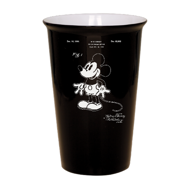 Mickey Mouse patent drawing - Black Ceramic tumbler travel mug