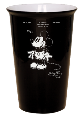 Mickey Mouse Patent drawing  - Black Ceramic tumbler travel mug