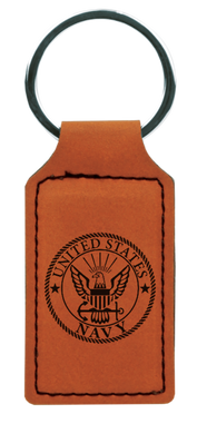 US NAVY  - Engraved leather keychain with giftbox
