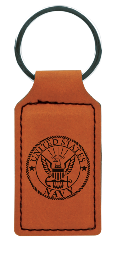 US NAVY  - Engraved leather keychain with giftbox