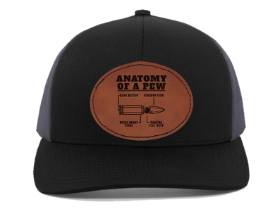 Anatomy of a Pew - engraved Leather Patch hat