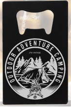 Charger l&#39;image dans la galerie, Outdoor Camp Adventure Explore engraved credit card - Bottle Opener - Metal
