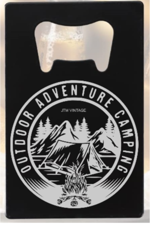 Outdoor Camp Adventure Explore engraved credit card - Bottle Opener - Metal