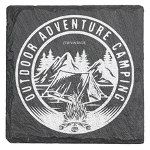 Load image into Gallery viewer, Outdoor, Adventure, Camping - Laser engraved fine Slate Coaster
