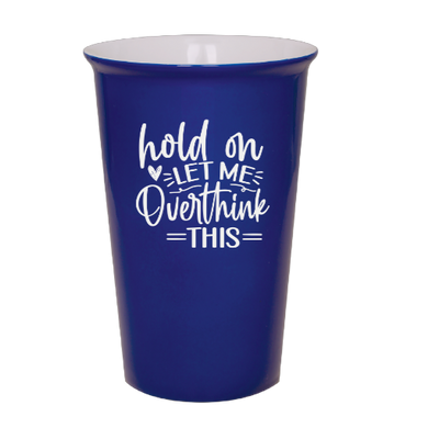 Overthinker - Blue Ceramic tumbler travel mug