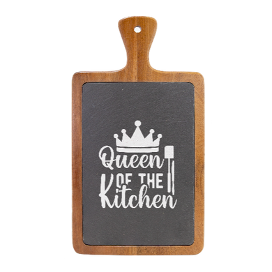 Queen of the kitchen - Slate & Wood Cutting board